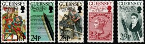 GUERNSEY SG617/21 1993 BIRTH BICENTENARY OF THOMAS DE LA RUE MNH