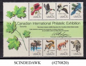 USA - 1998 CANADIAN INTERNATIONAL PHILATELIC EXHIBITION - BLK OF 8 SE-TENANT MNH