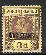 British Virgin Islands #MR2 War Tax (MH) CV$3.50