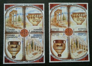 *FREE SHIP Cyprus Greece Joint Issue 4000 Years Of Greek 1999 (stamp pair) MNH