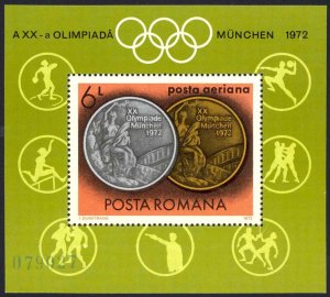 Romania Sc# C191 MNH Souvenir Sheet 1972 Medals