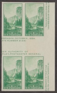 U.S. Scott Scott #769 Yosemite National Park - Mint Horizontal Gutter Block of 4