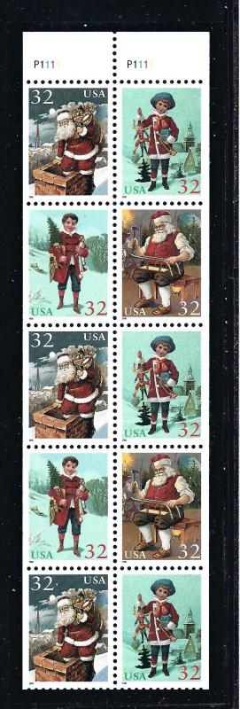 3007B, P# P1111, UNFOLDED, FRESH BOOKLET PANE/10, XF,  MINT NH, SHIPS FREE
