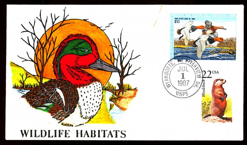 U.S. #RW54 USED ON COVER FDC