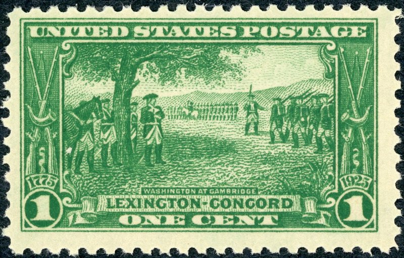 #617 – 1925 1c Lexington-Concord Issue. MNH. OG.