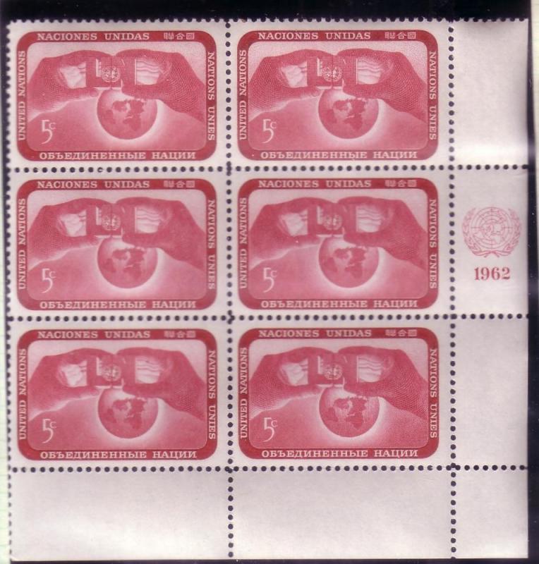 UN Sc# 106 UN & Globe Blk of 6 MNH L12