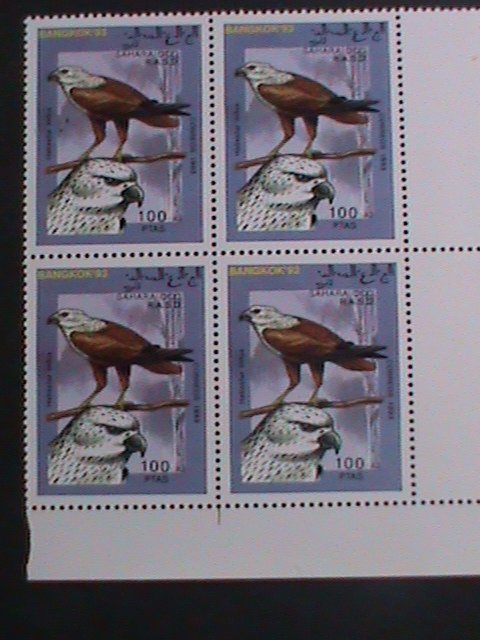 ​SAHARA- R.A.S.D.1993-COLORFUL LOVELY BIRD-BANGKOK'93 STAMP SHOW MNH BLOCK VF