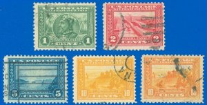 US SCOTT #397-400A, Panama-Pacific Lot/5 Stamps, Used-F/VF, Sound! SCV $55.50 SK