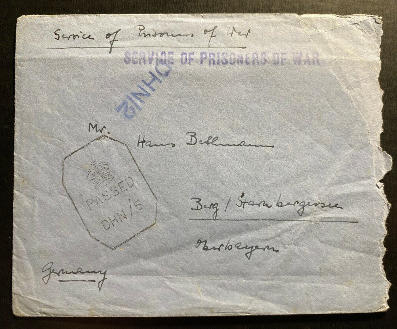 1940s Dehra Dun India POW Internment Camp 4 Cover To Berg Germany E Bethmann 2