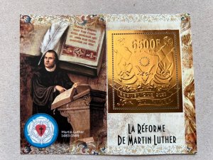 Martin Luther's reform 2023 year 5 blocks Foil. Bronze.  perforated  NEW