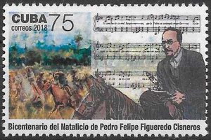 CUBA Sc# 6025 FELIPE FIGUEREDO CISNEROS musician national anthem  2018  MNH