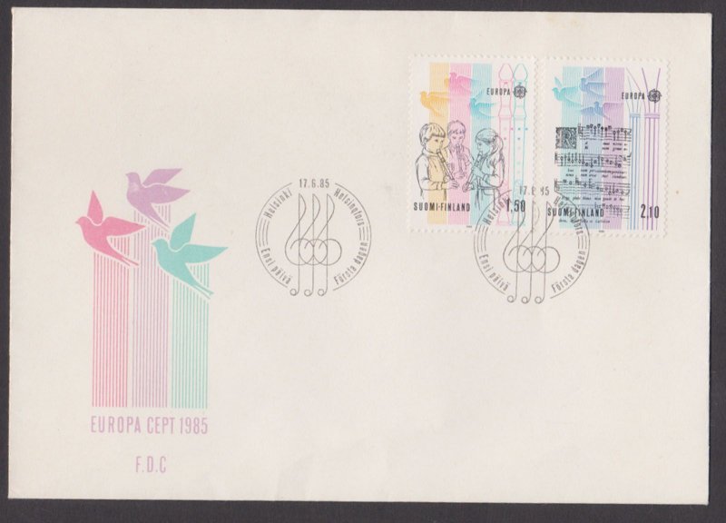 FINLAND - 1985 EUROPA - EUROPEAN YEAR OF MUSIC - 2V - FDC