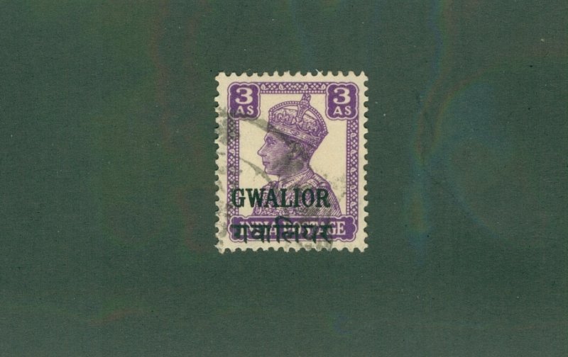 INDIA-GWALIOR  STATE 106 USED CV$ 2.50 BIN$ 1.25