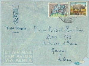 67525 - ANGOLA - Postal History -  AIRMAIL COVER to LIBERIA 1950 - MAPS animals