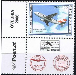 Austria 2006,Sc.#B377 MNH Stamp Day: Austrian Airlines Airbus A310-300