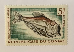 Congo 1961 Scott 100 MH - 5fr, tropical fish, Argyropelecus gigas