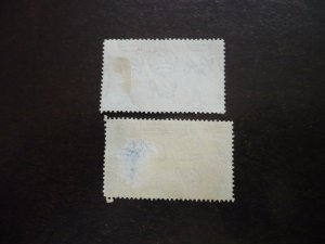 Stamps - Gibraltar - Scott# 97, 99 - Used Partial Set of 2 Stamps