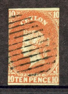 Ceylon Scott 10 Victoria Used stamp Lovely condition Cat. $350.00