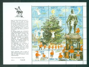 Denmark. 1984 Christmas Sheet. MNH. Lions Club Local. Koge. Santa, Angel, Tree.