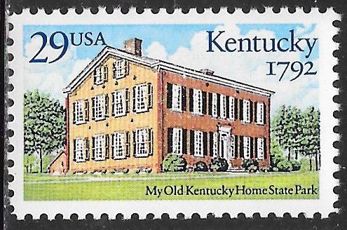 2636, 29c Kentucky Statehood Bicentenary, My Old Kentucky Home  Mint NH VF
