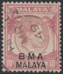 Straits Settlements  OPT BMA Malaya  SC# 262  Used Die I  see colour details ...