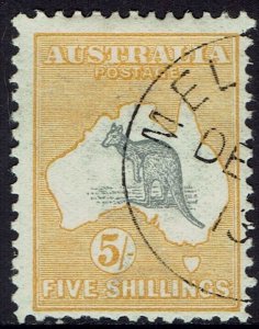 AUSTRALIA 1913 KANGAROO 5/- 1ST WMK CTO WITH GUM