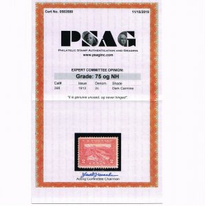 AFFORDABLE GENUINE SCOTT #398 F-VF MINT OG NH PSAG CERT 2¢ PAN PACIFIC #14117