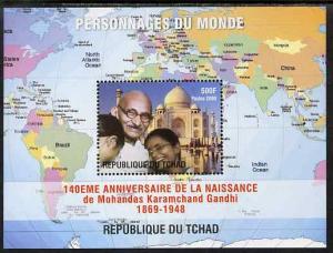 Chad 2009 World Personalities - Mahatma Gandhi perf s/she...