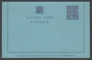 Zanzibar, 6c Blue bin Harub unused letter card