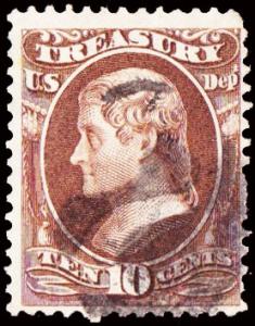 United States Scott O77 Used with pulled perforation.