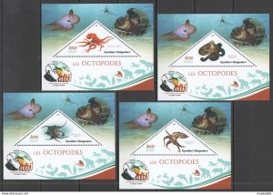 2019 Octopuses Marine Life Charles Darwin Publication 4Bl ** Ja44