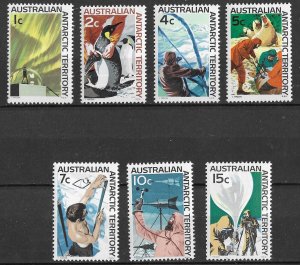 Australian Antarctic Territory Short Set of 1966, Scott L8-L14 MNH