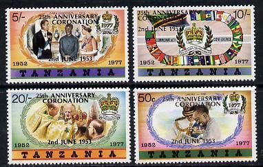 TANZANIA - 1978 - Coronation 25 Ann. Large o/p -Perf 4v Set - Mint Never Hinged