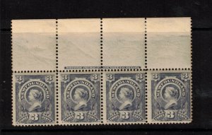 Newfoundland #60 Mint Fine - Very Fine Never Hinged Imprint Strip Of Four