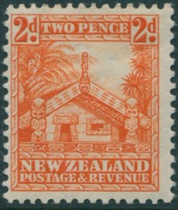 New Zealand 1936 SG580 2d orange Maori Carved House MLH