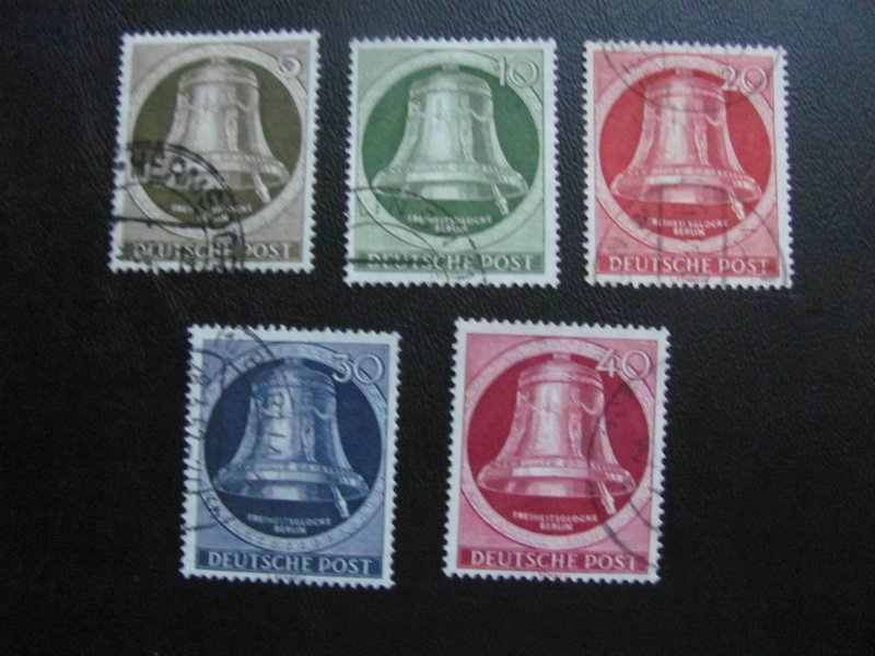 Germany Berlin 1951 USED SC 9N75-79 BELLS RIGHT SET VF/XF MICHEL 90 EUROS