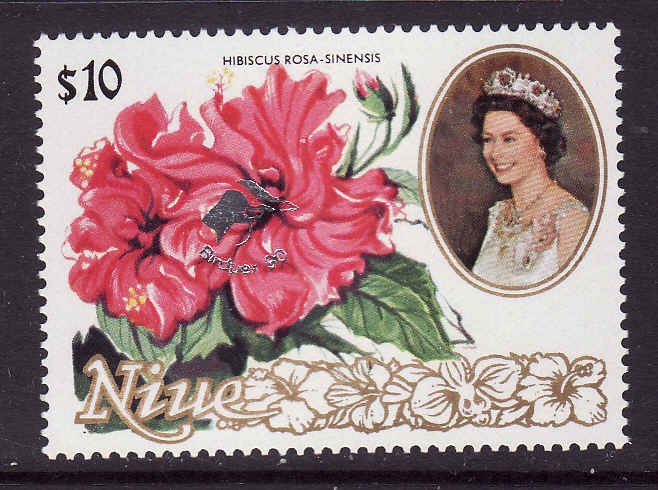 Niue-Scott#594-Unused NH set-Flowers-QEII-Birdpex '90-