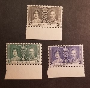 GIBRALTAR 1937 Queen Elizabeth King George Coronation Stamp Lot  MNH z4409 
