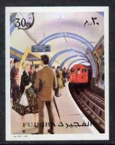 Fujeira 1972 Underground Train 30dh from Transport imperf...
