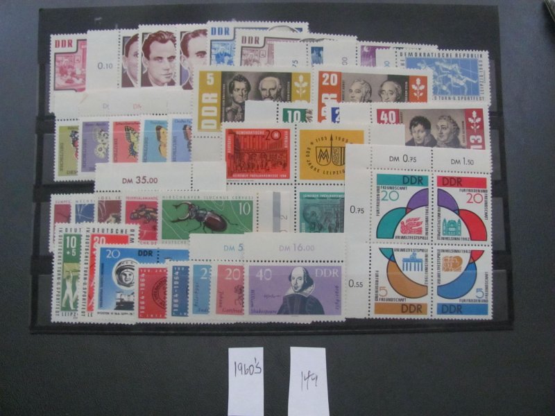 GERMANY DDR 1960'S MNH SETS VF/XF APPROX. $60 (196)