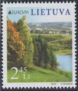 Lithuania 2012 MNH Sc 973 2.45 l Hills, trees, river EUROPA