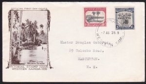 SAMOA 1935 1d & 2½d FDC ex Apia............................................B3845