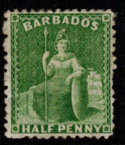 BARBADOS SG67 1875 ½d BRIGHT BRIGHT GREEN p12½ UNUSED