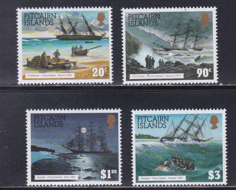 Pitcairn Islands # 403-406, Shipwrecks, Mint NH, 1/2 Cat.