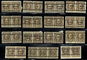 1929 .5c HALE w/ various precancels 46 Both local & Bureau PAIRS and 1 strip