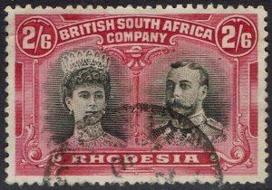 RHODESIA 1910 KGV DOUBLE HEAD 2/6 USED 