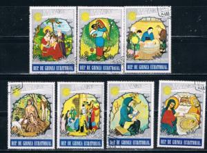 Equatorial Guinea Used 1974 Christmas Paintings Set of 7 Stamps (E0008)