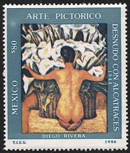 MEXICO 1986 Sc 1452  80p  Mint LH  F-VF  - Art Painting, Nude Woman