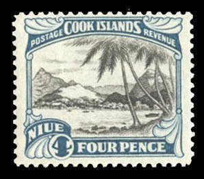 Niue #57 Cat$16, 1932 4p Prussian blue and black, hinged