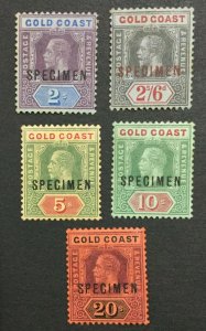 MOMEN: GOLD COAST SG #80s-84s 1913-21 SPECIMEN MINT OG H LOT #191444-392